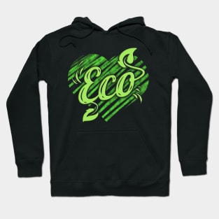 Green Leaves Logo Eco For Vegetarians And Vegan Hoodie